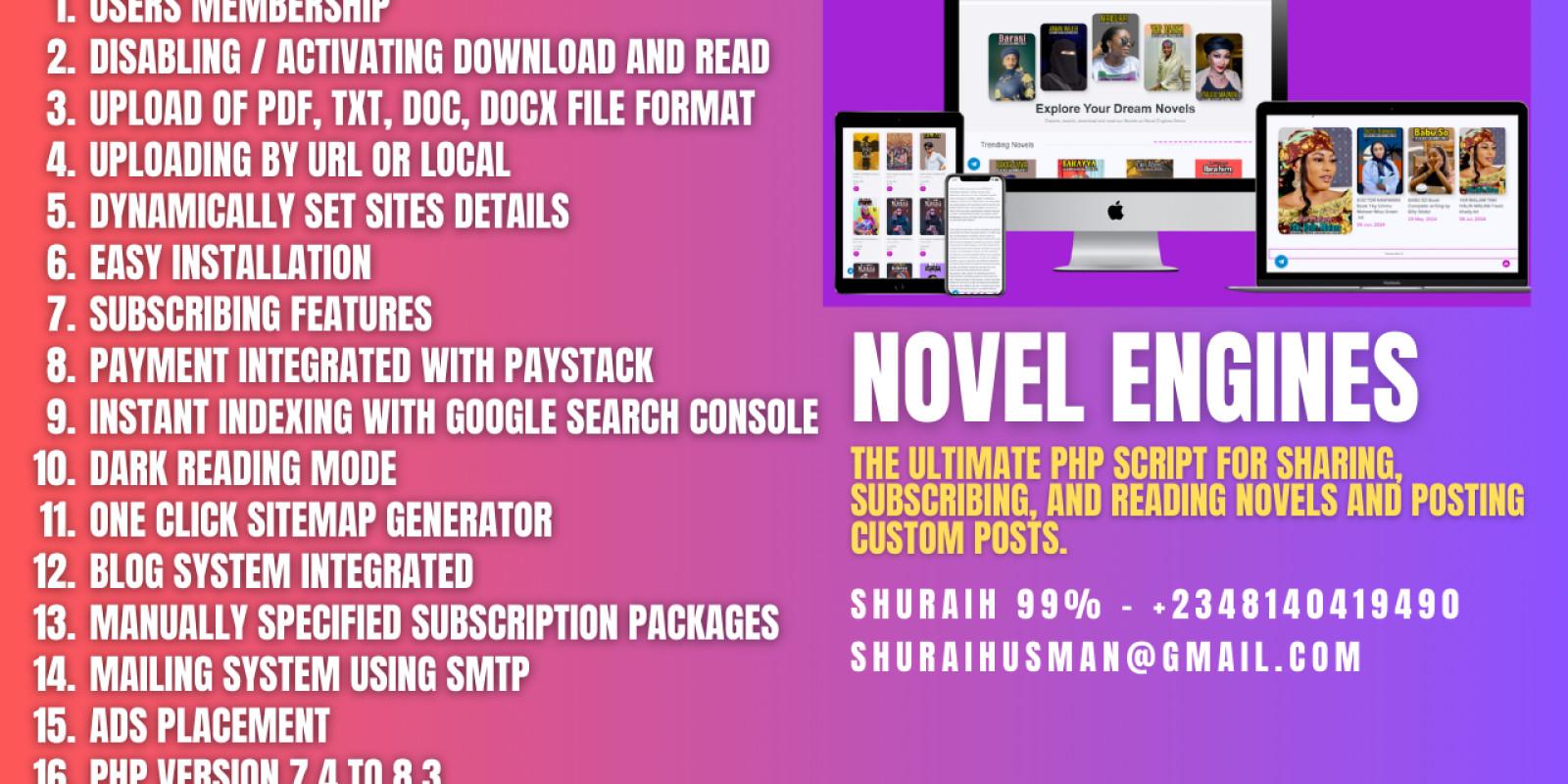 Novel Engine V2.0 - Multi-Purpose PHP novel scripts